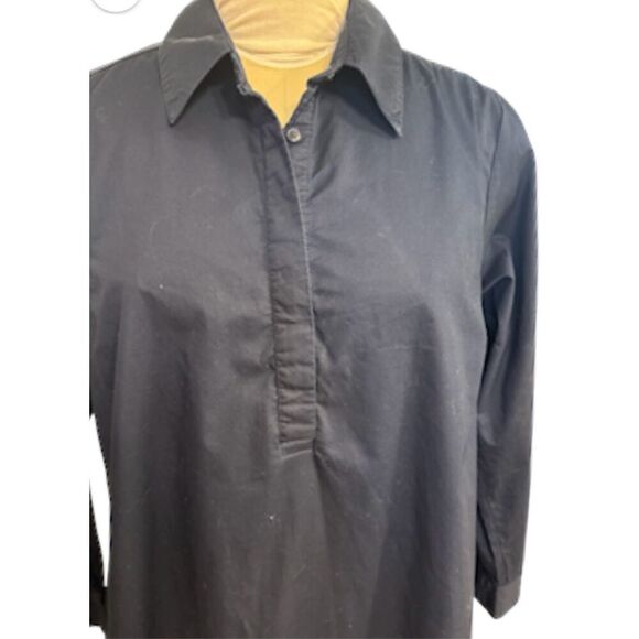 Old Navy Loose Mini Shirt Dress Sz. L Navy Blue Collared Swing Fit Lightweight & - Picture 4 of 8
